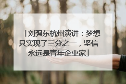 刘强东杭州演讲：梦想只实现了三分之一，坚信永远是青年企业家