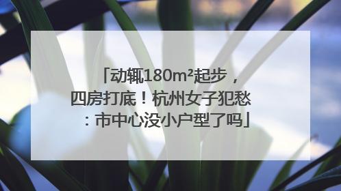 动辄180m²起步，四房打底！杭州女子犯愁：市中心没小户型了吗