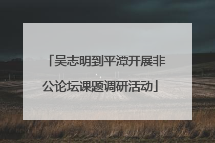 吴志明到平潭开展非公论坛课题调研活动