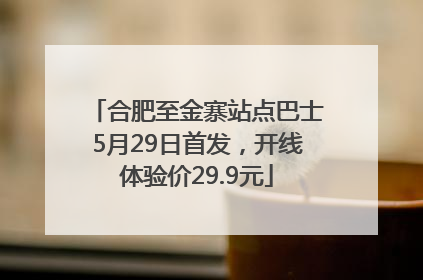 合肥至金寨站点巴士5月29日首发，开线体验价29.9元