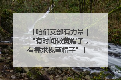 咱们支部有力量｜“有时间做黄帽子，有需求找黄帽子”