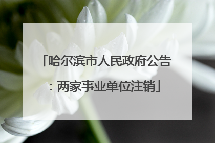 哈尔滨市人民政府公告：两家事业单位注销