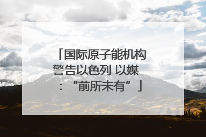 国际原子能机构警告以色列 以媒：“前所未有”