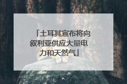 土耳其宣布将向叙利亚供应大量电力和天然气