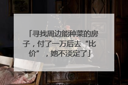 寻找周边能种菜的房子，付了一万后去“比价”，她不淡定了