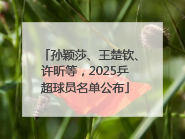孙颖莎、王楚钦、许昕等，2025乒超球员名单公布