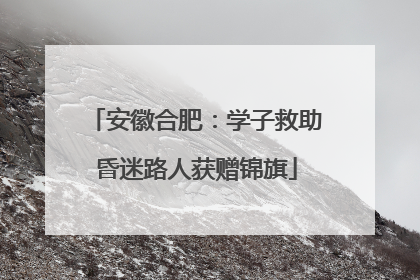 安徽合肥：学子救助昏迷路人获赠锦旗