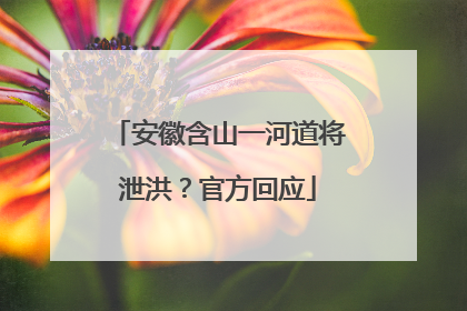 安徽含山一河道将泄洪？官方回应