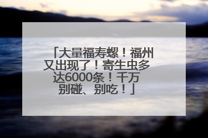 大量福寿螺！福州又出现了！寄生虫多达6000条！千万别碰、别吃！