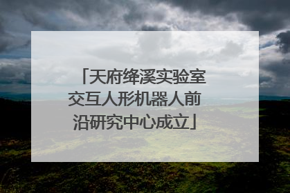 天府绛溪实验室交互人形机器人前沿研究中心成立