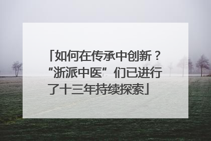 如何在传承中创新？“浙派中医”们已进行了十三年持续探索