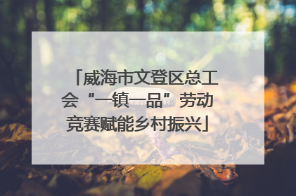 威海市文登区总工会“一镇一品”劳动竞赛赋能乡村振兴