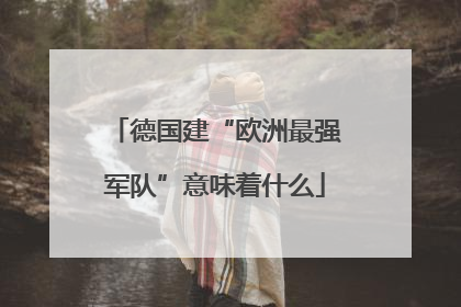 德国建“欧洲最强军队”意味着什么