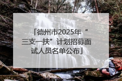 德州市2025年“三支一扶”计划招募面试人员名单公布