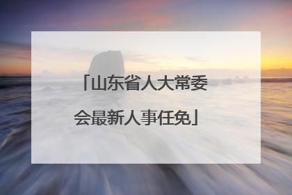 山东省人大常委会最新人事任免