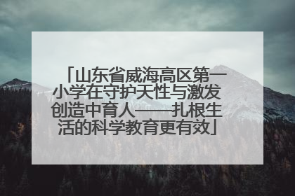 山东省威海高区第一小学在守护天性与激发创造中育人——扎根生活的科学教育更有效