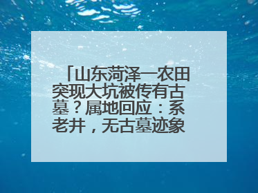 山东菏泽一农田突现大坑被传有古墓？属地回应：系老井，无古墓迹象，已回填