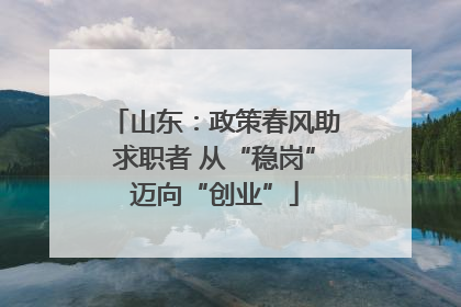 山东：政策春风助求职者 从“稳岗”迈向“创业”