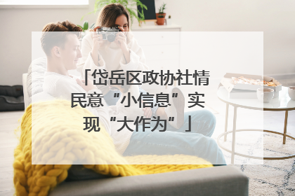 岱岳区政协社情民意“小信息”实现“大作为”