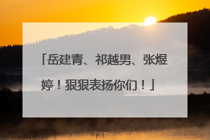 岳建青、祁越男、张煜婷！狠狠表扬你们！