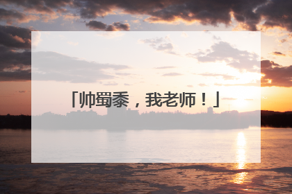 帅蜀黍，我老师！