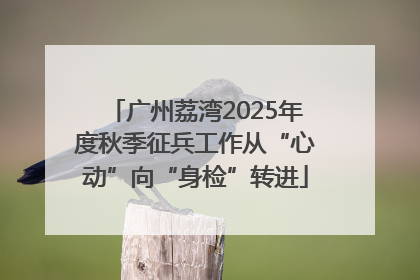 广州荔湾2025年度秋季征兵工作从“心动”向“身检”转进