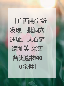 广西南宁新发现一批洞穴遗址、大石铲遗址等 采集各类遗物400余件