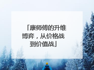 康师傅的升维博弈，从价格战到价值战