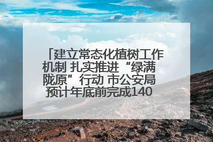 建立常态化植树工作机制 扎实推进“绿满陇原”行动 市公安局预计年底前完成1402亩绿化任务