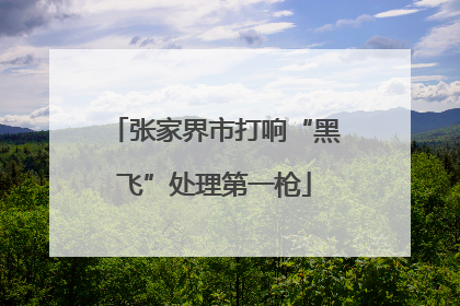 张家界市打响“黑飞”处理第一枪
