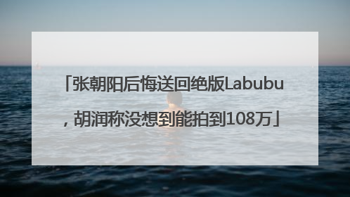 张朝阳后悔送回绝版Labubu，胡润称没想到能拍到108万