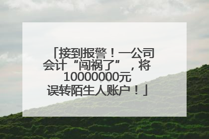 接到报警！一公司会计“闯祸了”，将10000000元误转陌生人账户！