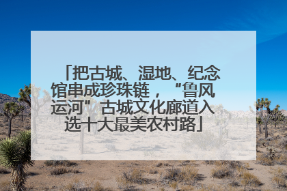 把古城、湿地、纪念馆串成珍珠链，“鲁风运河”古城文化廊道入选十大最美农村路