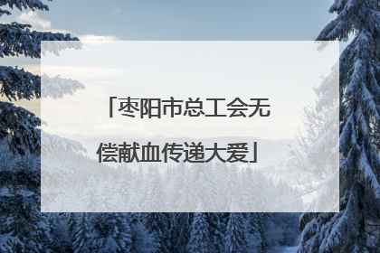 枣阳市总工会无偿献血传递大爱