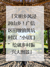 文明乡风浸润山乡！广信区田墩镇黄坑村以“小切口”绘就乡村振兴大图景