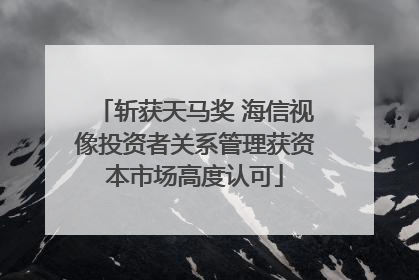 斩获天马奖 海信视像投资者关系管理获资本市场高度认可