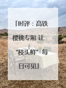 时评：高铁樱桃专厢 让“枝头鲜”每日可见