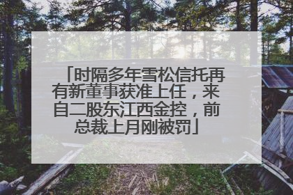 时隔多年雪松信托再有新董事获准上任，来自二股东江西金控，前总裁上月刚被罚