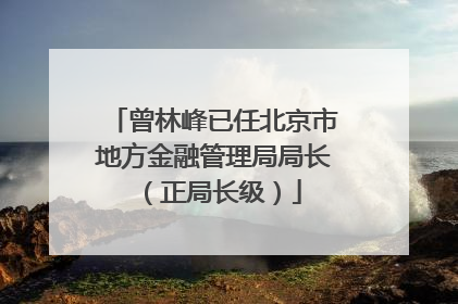 曾林峰已任北京市地方金融管理局局长（正局长级）