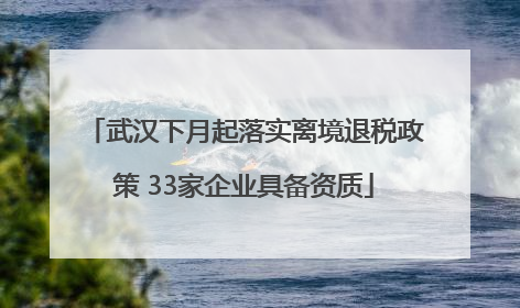 武汉下月起落实离境退税政策 33家企业具备资质