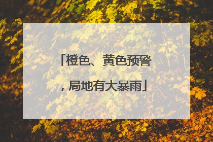 橙色、黄色预警，局地有大暴雨