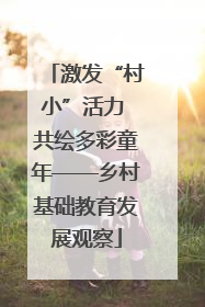 激发“村小”活力 共绘多彩童年——乡村基础教育发展观察