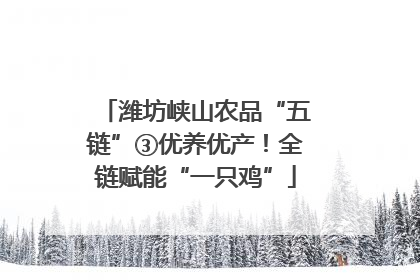潍坊峡山农品“五链”③优养优产！全链赋能“一只鸡”