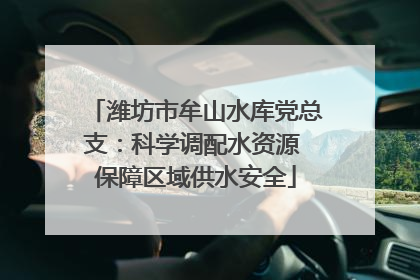 潍坊市牟山水库党总支：科学调配水资源 保障区域供水安全
