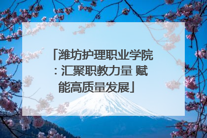 潍坊护理职业学院：汇聚职教力量 赋能高质量发展