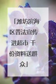潍坊滨海区普法宣传进超市 千份资料送群众