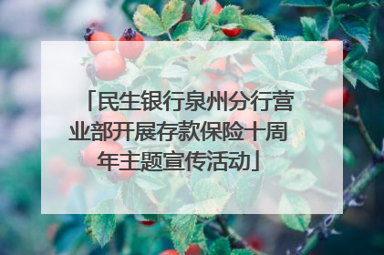 民生银行泉州分行营业部开展存款保险十周年主题宣传活动