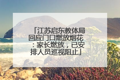 江苏启东教体局回应门口燃放烟花：家长燃放，已安排人员巡视阻止