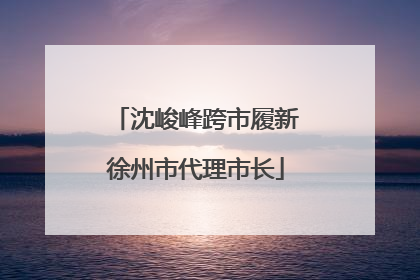 沈峻峰跨市履新徐州市代理市长