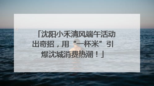 沈阳小禾清风端午活动出奇招，用“一杯米”引爆沈城消费热潮！